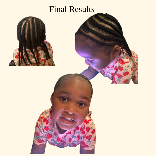 Protective style of braids on toddler